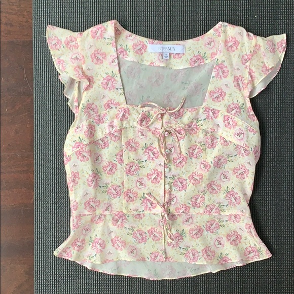 Intermix Pink Floral Blouse - Picture 2 of 5